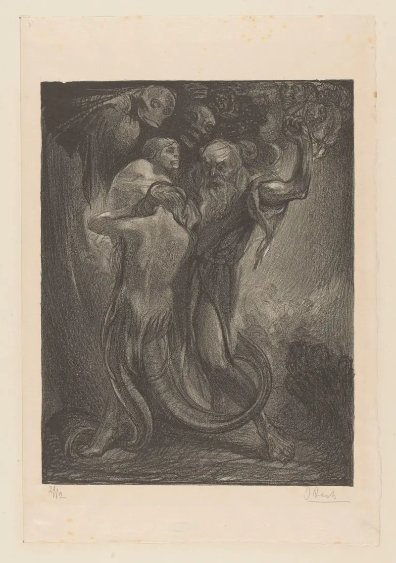 Man in gevecht met demonen av Johannes Josephus Aarts