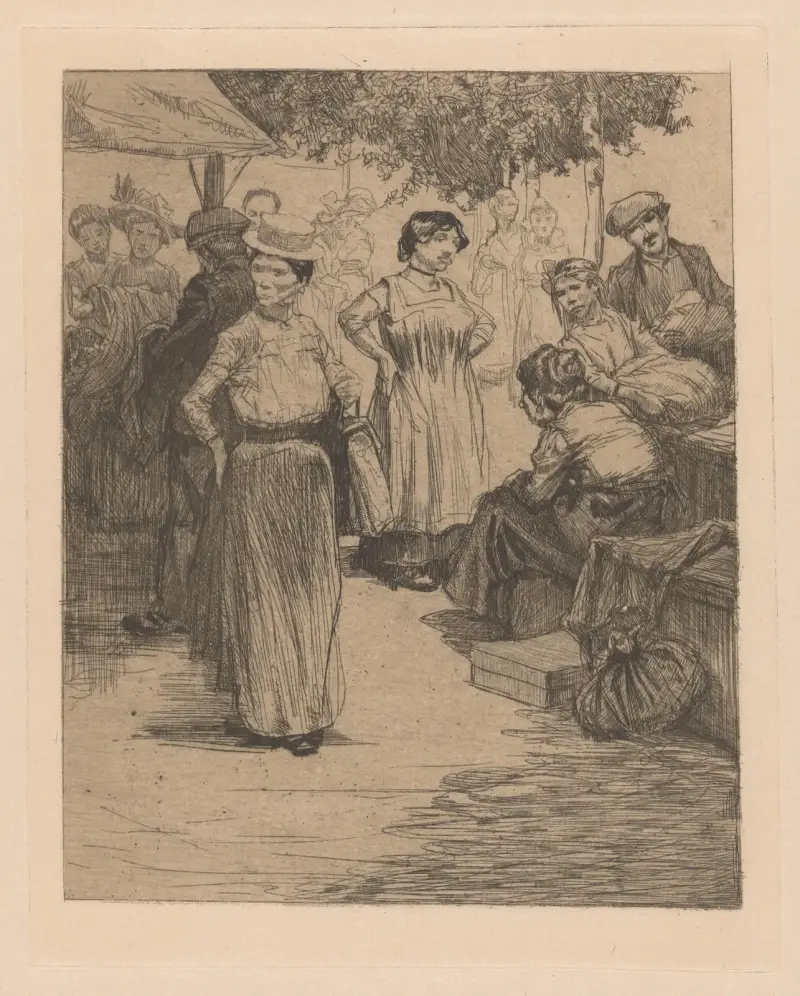 Man och kvinna på en marknad av Johannes Josephus Aarts