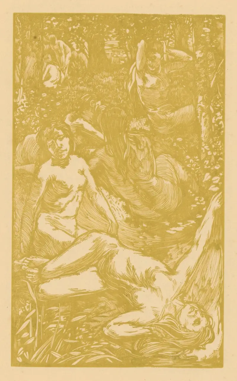Nakna kvinnor i gräset av Johannes Josephus Aarts