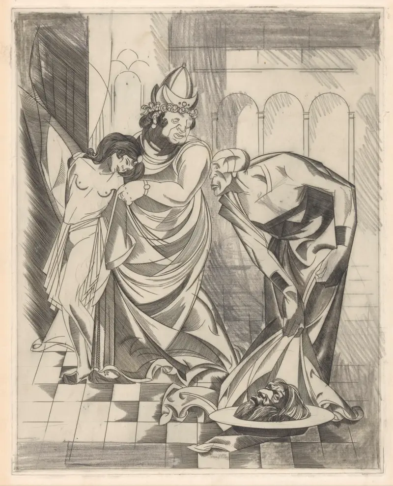 Salome, Herodes och bödel med Johannes Döparens huvud av Johannes Josephus Aarts