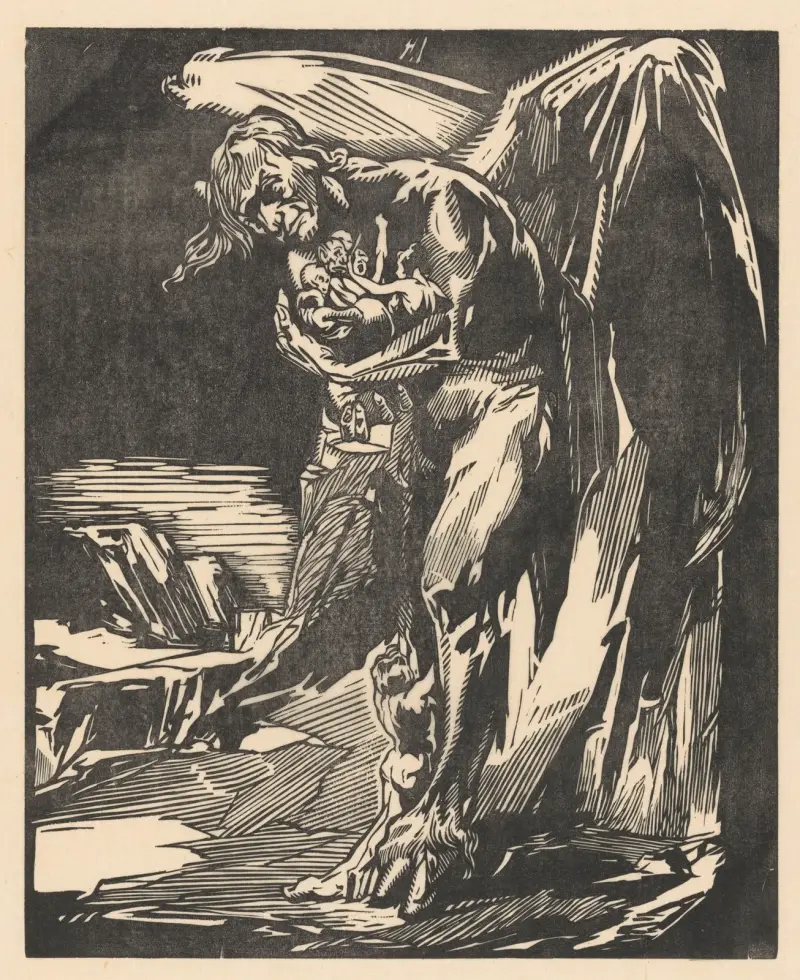 Satan med figuren i sina armar av Johannes Josephus Aarts