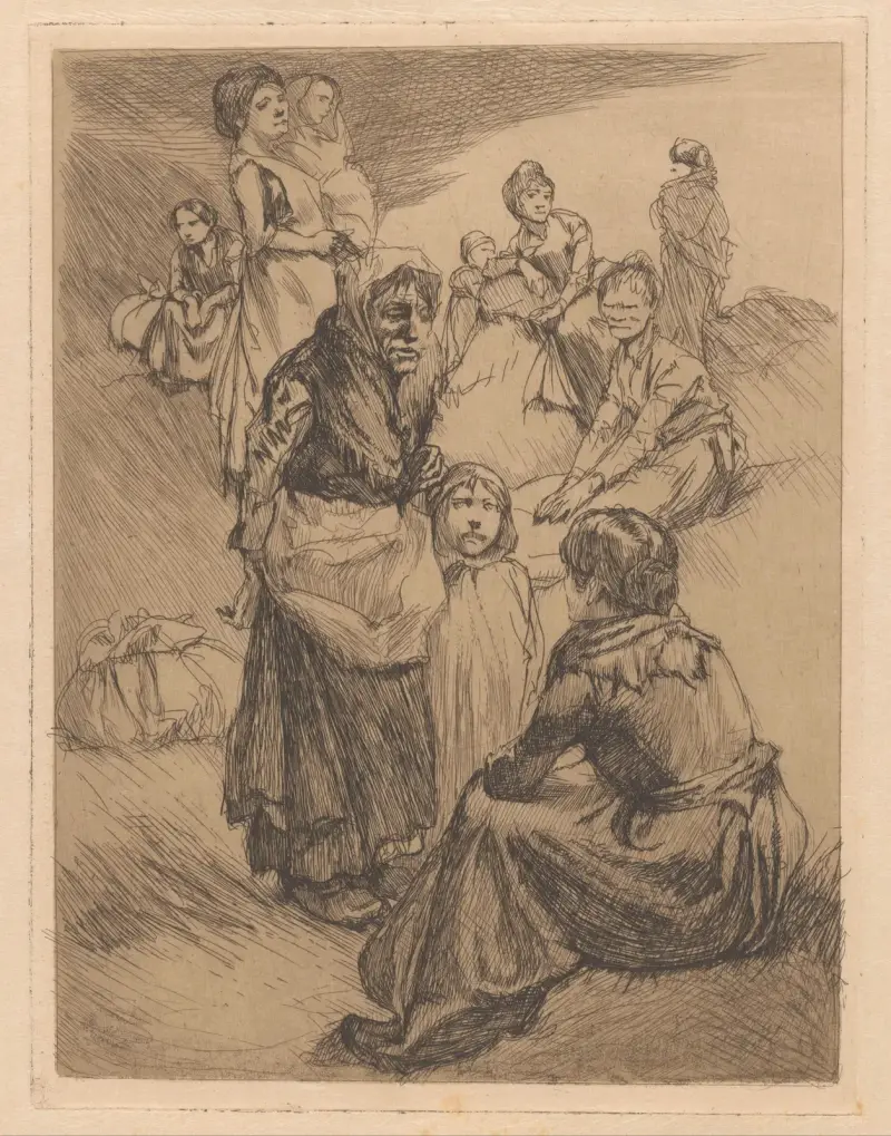 Stående och sittande kvinnor och flickor av Johannes Josephus Aarts