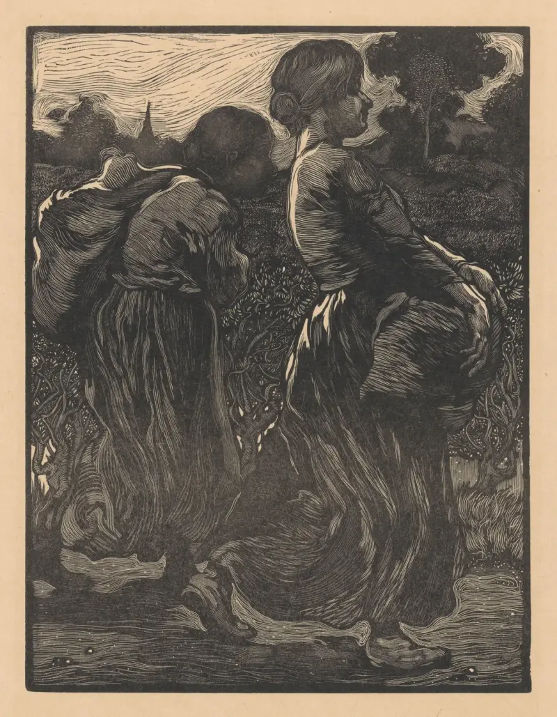 Två lantarbeterskor av Johannes Josephus Aarts