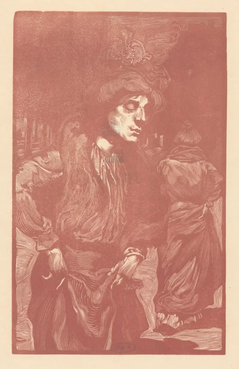 Två kvinnor som går på gatan av Johannes Josephus Aarts
