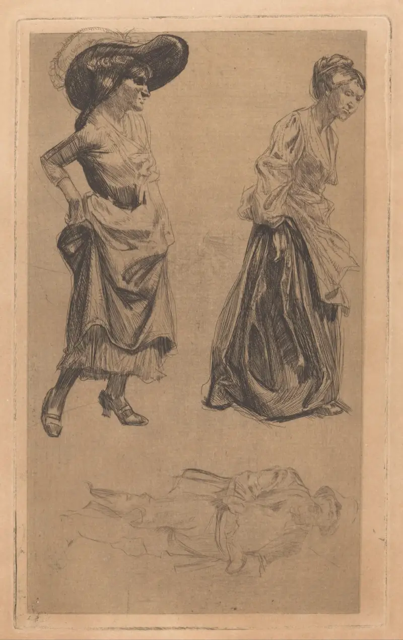 Två kvinnofigurer och en mansfigur av Johannes Josephus Aarts