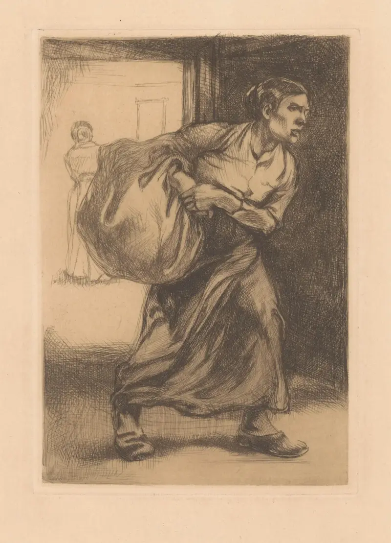 Kvinna som bär en säck av Johannes Josephus Aarts