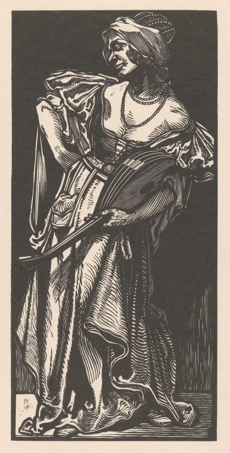 Kvinna med luta av Johannes Josephus Aarts