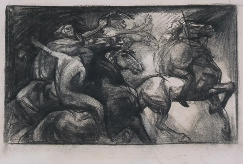 Ryttare till häst av Johannes Josephus Aarts
