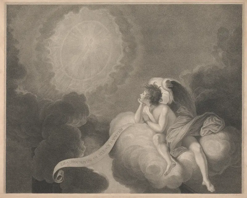 Anioł rozważający tajemnicę krzyża, Sir Joshua Reynolds