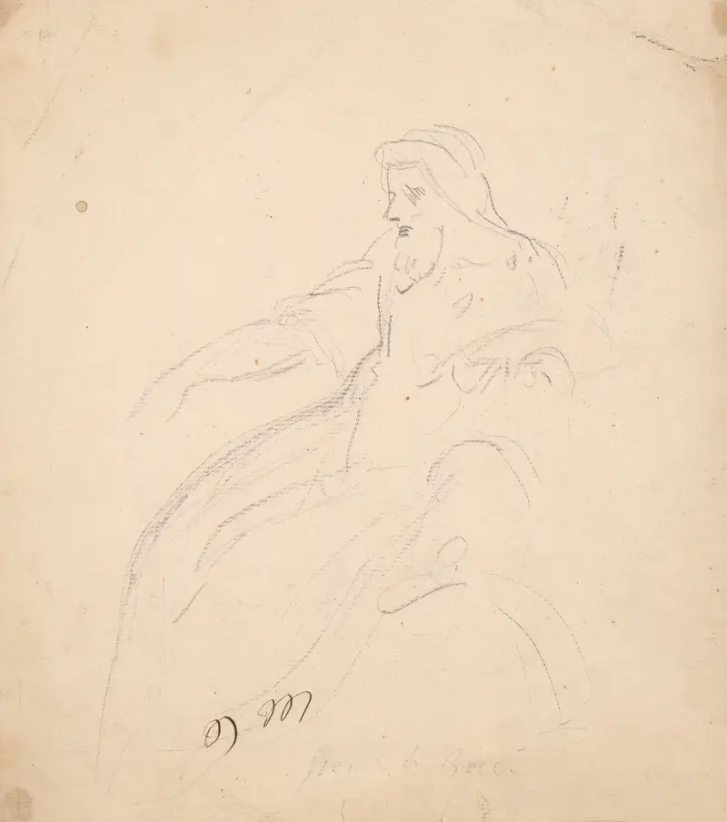 Skäggig man sittande av Sir Joshua Reynolds
