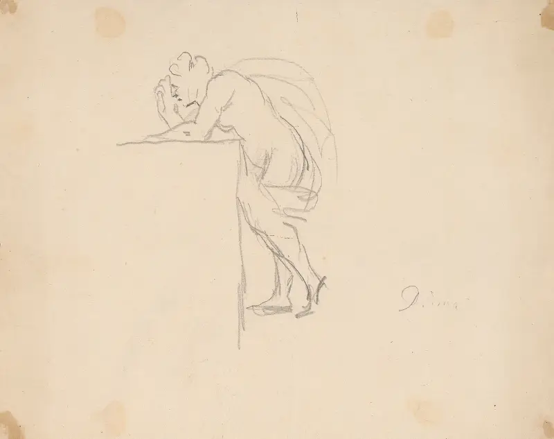 Figur som lutar sig av Sir Joshua Reynolds