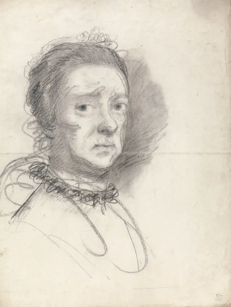 Kopf einer alten Dame; Studien nach Raffaels Disputation von Sir Joshua Reynolds