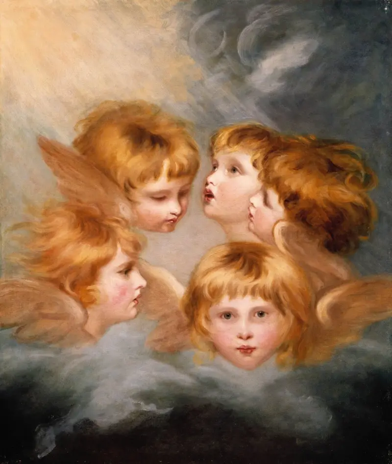 Heads of Angels; Miss Frances Gordon av Sir Joshua Reynolds