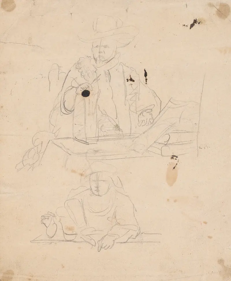 Man vid bord, kvinna vid bord av Sir Joshua Reynolds
