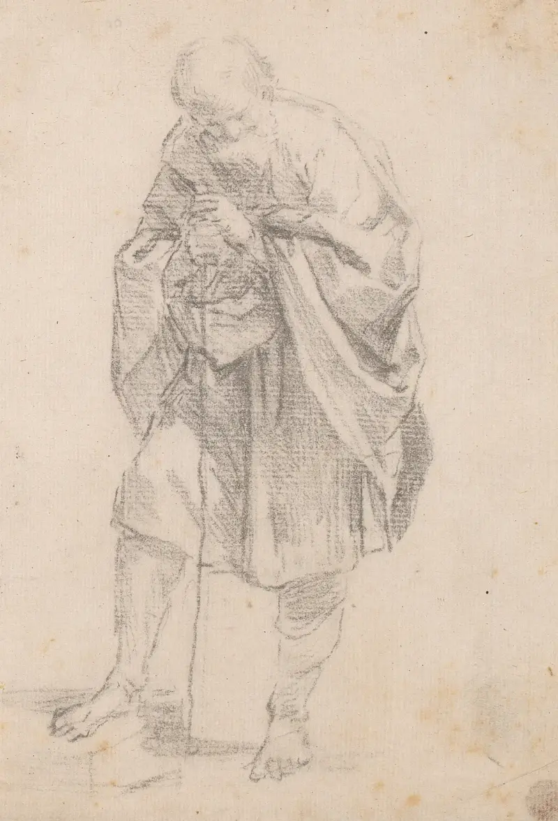 Gammal man med käpp av Sir Joshua Reynolds