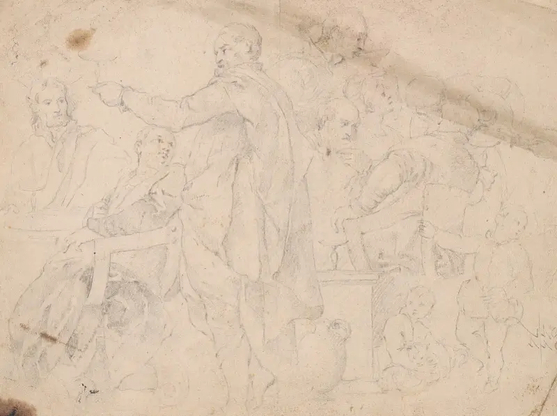 Tio figurer vid ett bord av Sir Joshua Reynolds