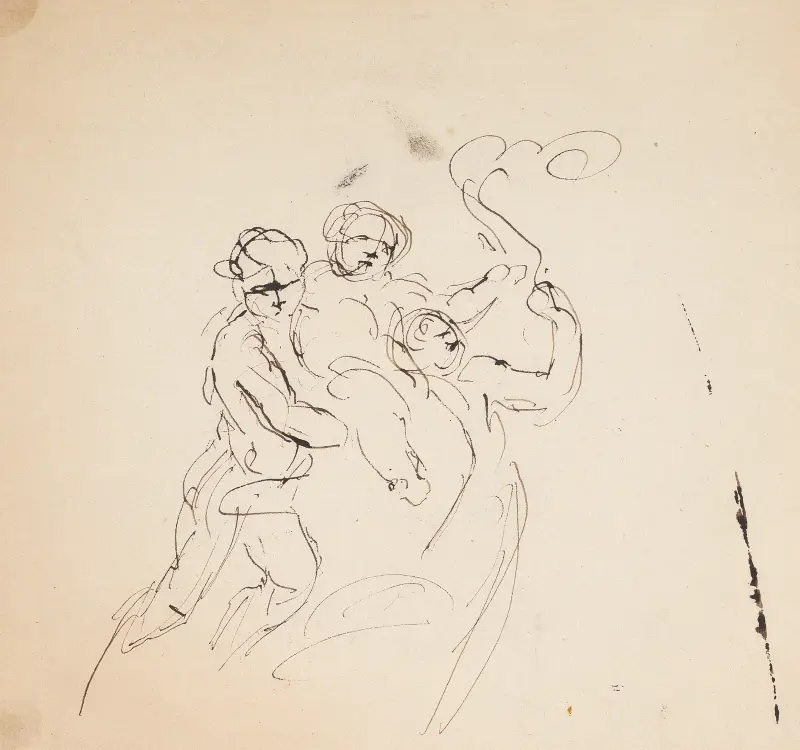 Tre figurer och ballonger av Sir Joshua Reynolds