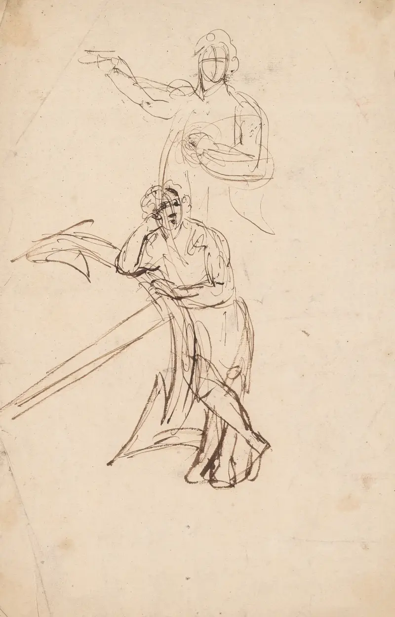 Två skisser av en man av Sir Joshua Reynolds