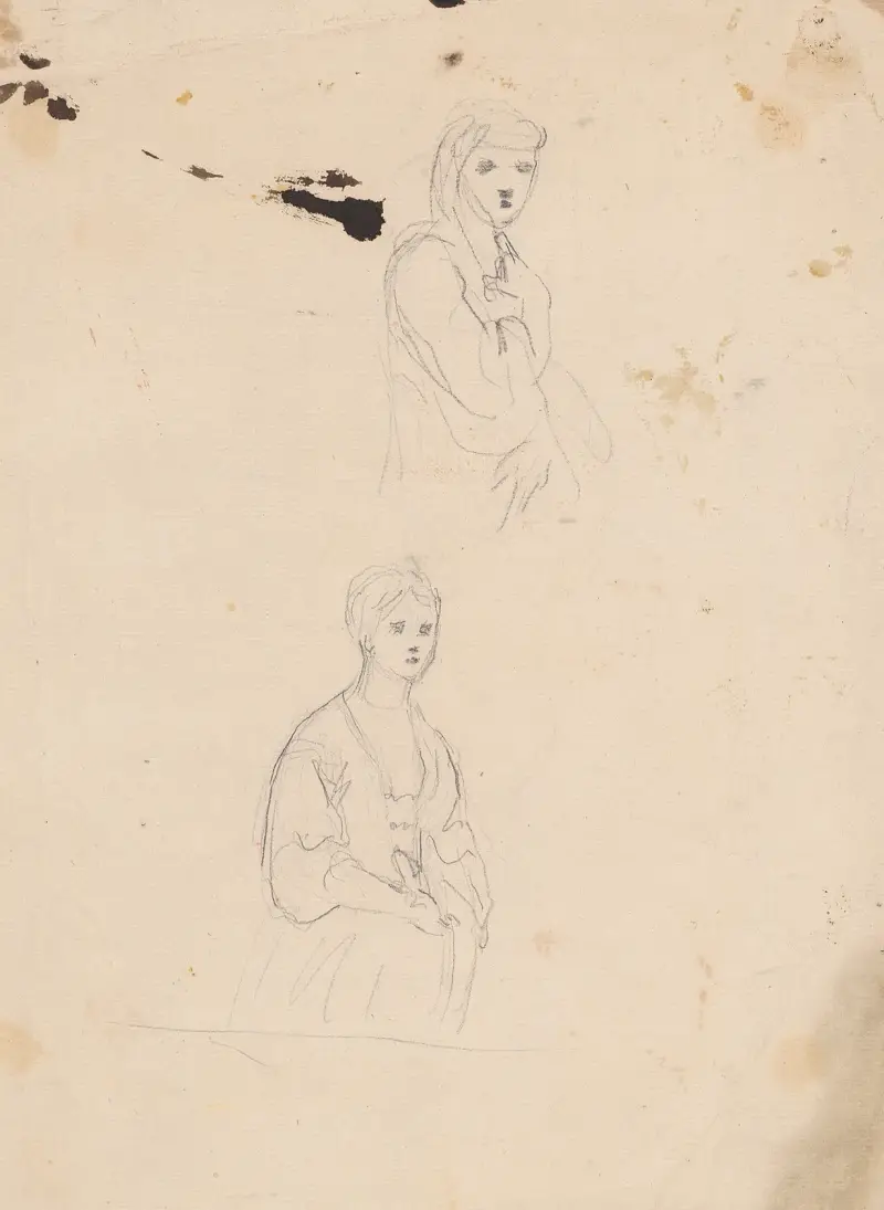 Två skisser av en kvinna av Sir Joshua Reynolds