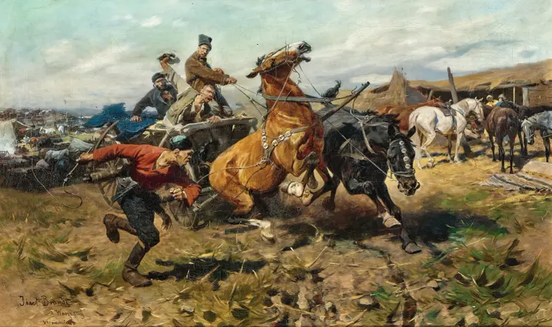 Runway horses (Przeprawa) av Jozef Brandt