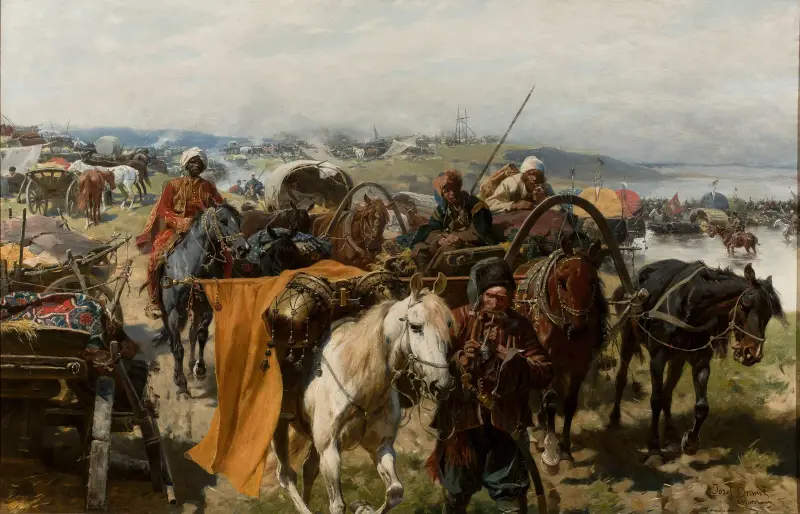 Zaporogisk lägerplats av Jozef Brandt