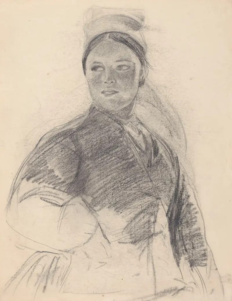 Rusinka, studium do obrazu ‘Wieczór na Polesiu’ z 1909 r. av Jozef Chelmonski