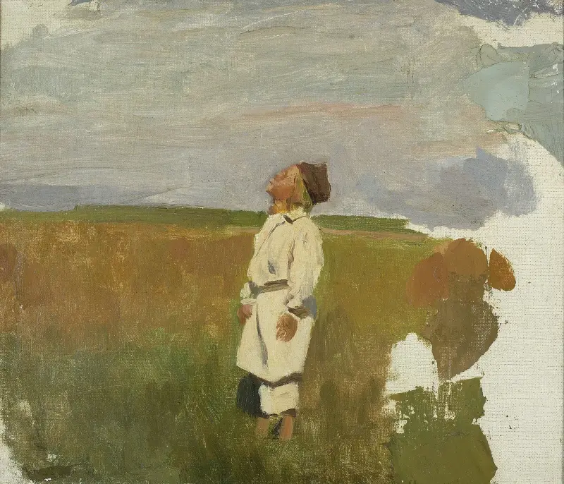 Studie till "Storkar" – Herdepojke av Jozef Chelmonski