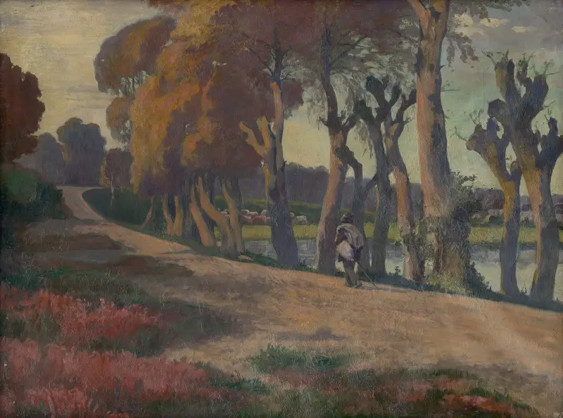 Landschaft mit Hirten von Jozef Hanula