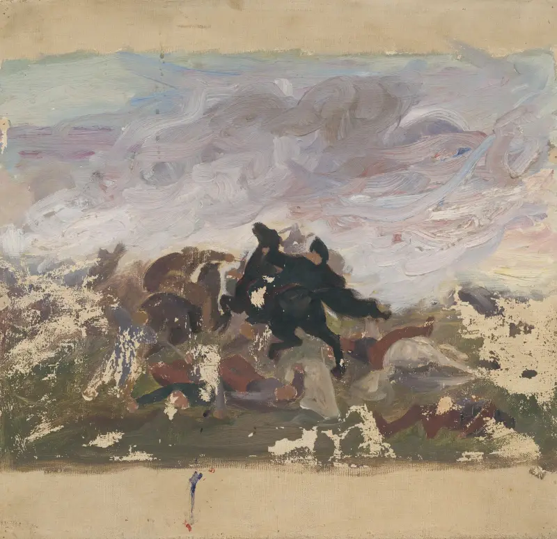 Reiter zu Pferd von Jozef Hanula