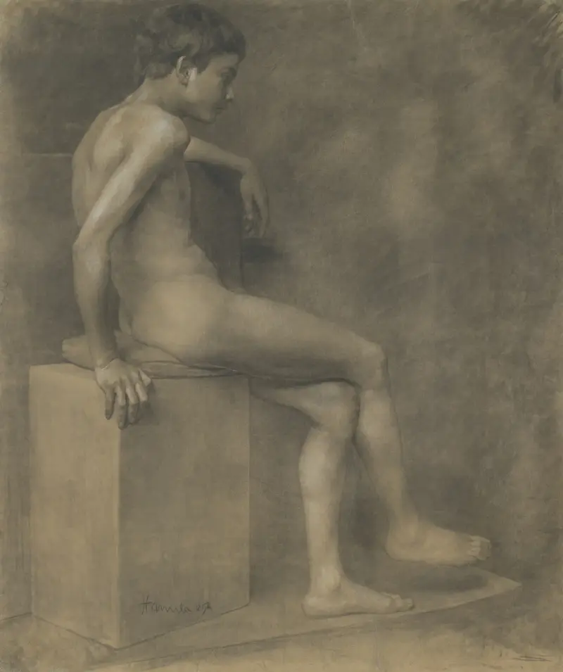Sedící chlapec, Jozef Hanula