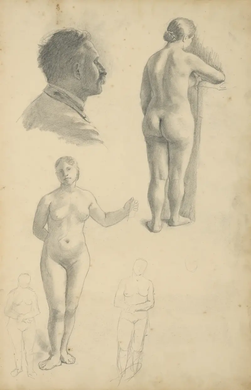 Skissbok med figurstudier av Jozef Hanula
