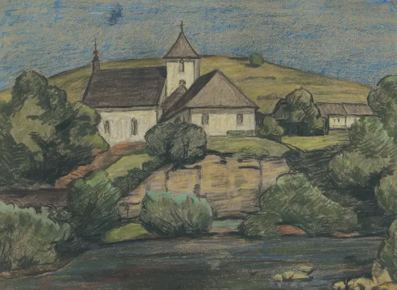 Vy över kyrkan av Jozef Hanula