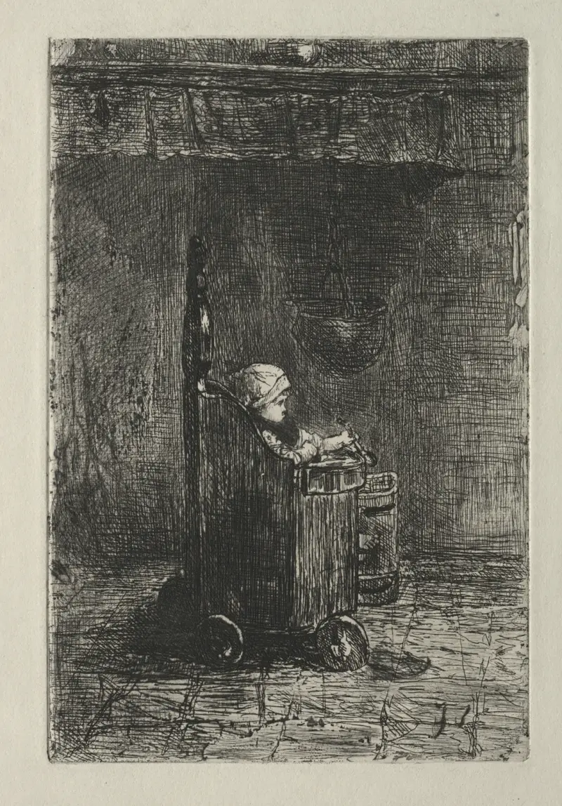 Bebis i sin stol av Jozef Israëls