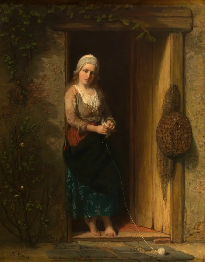 Ida, the Fisherman’s Daughter at the Doorway av Jozef Israëls