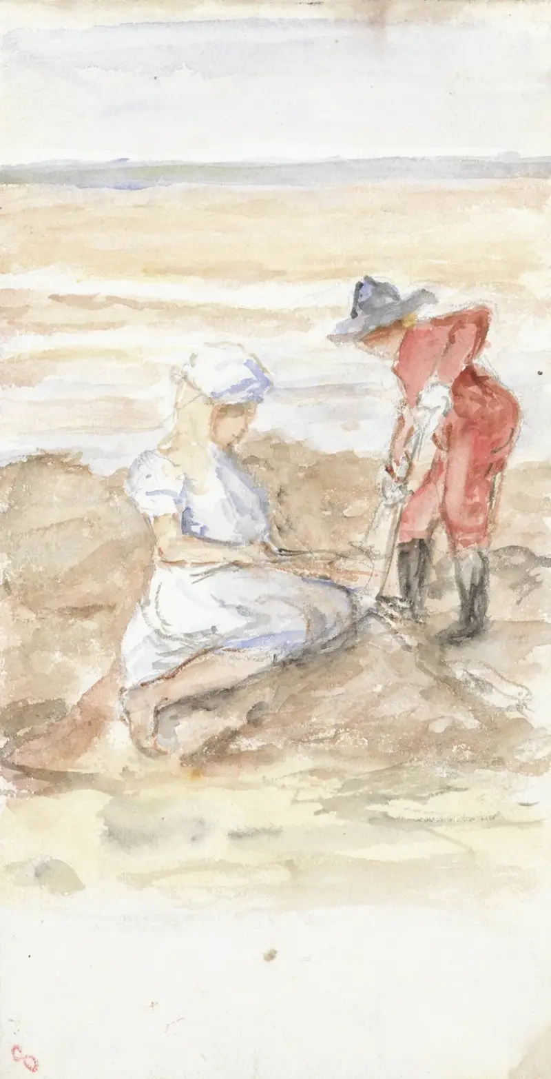 Barn som leker på stranden av Jozef Israëls