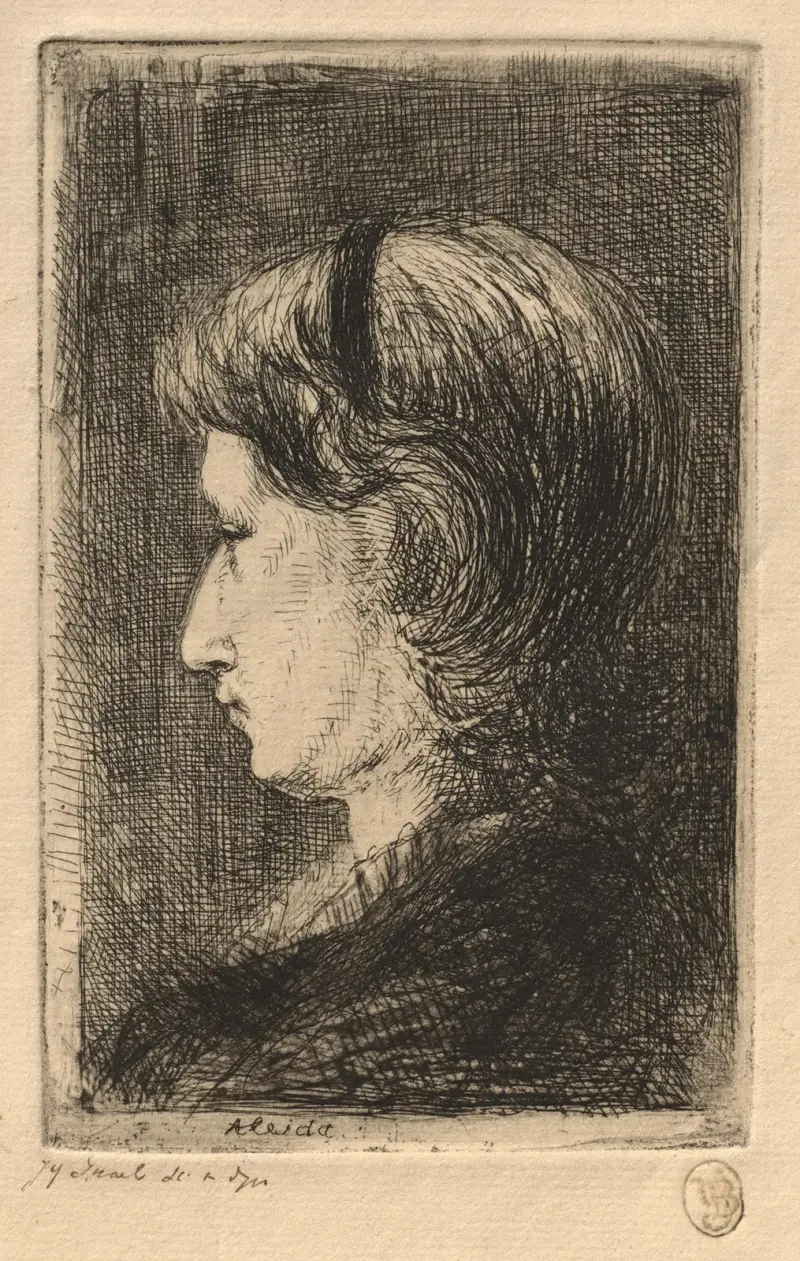 Porträtt av fru Israëls av Jozef Israëls