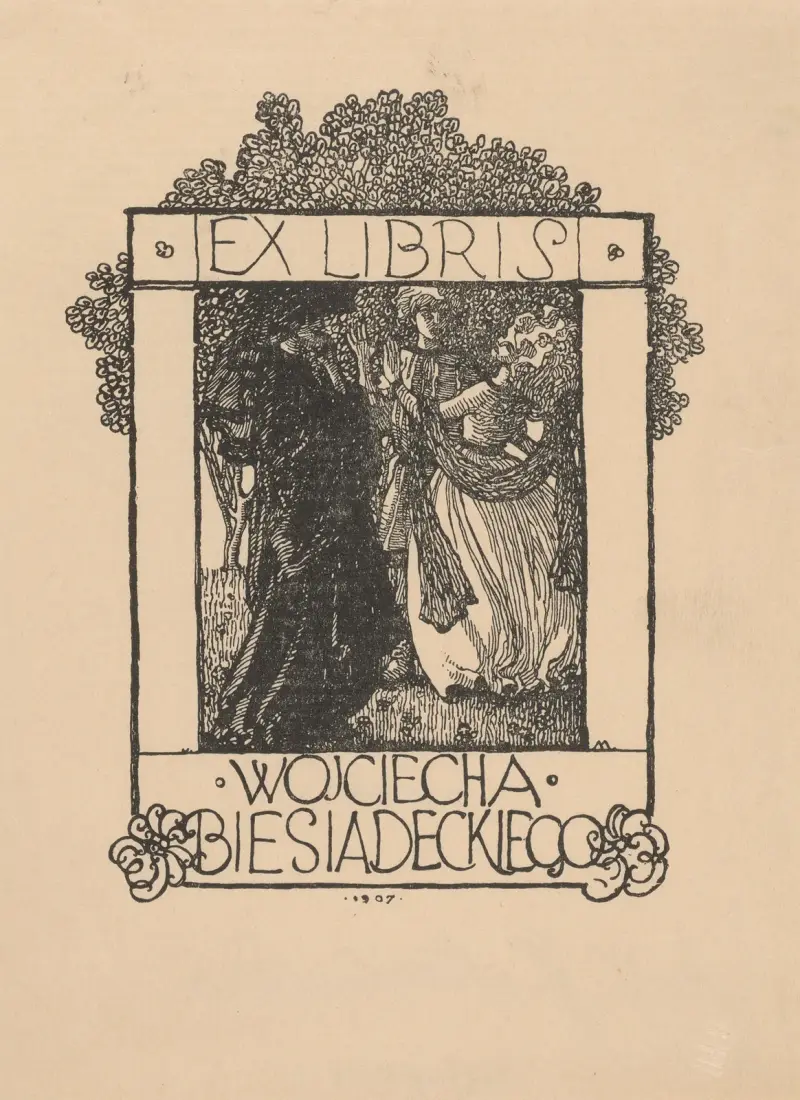 Ex libris Wojciecha Biesiadeckiego av Józef Mehoffer