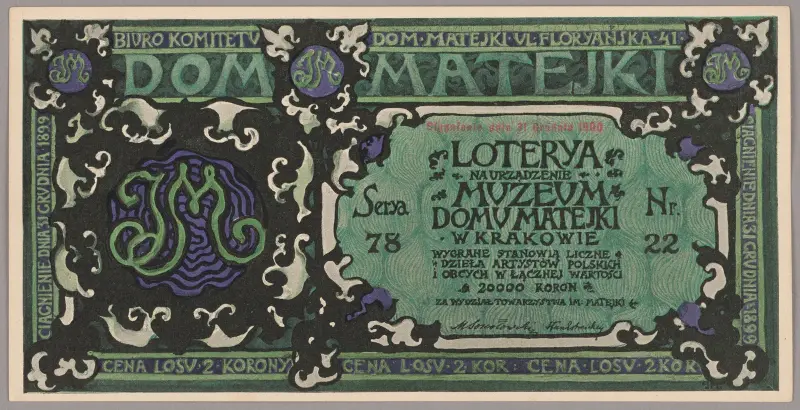 Lotterisedel av Józef Mehoffer