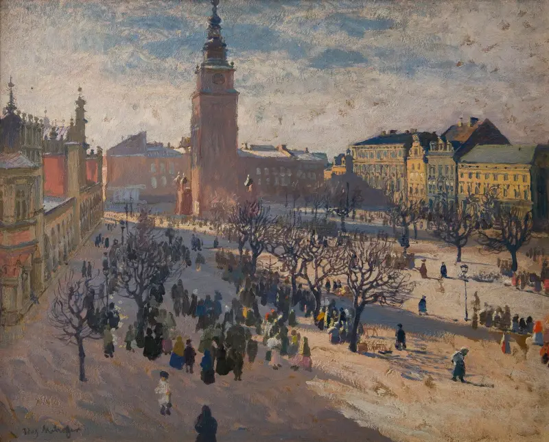 Stortorget i Kraków av Józef Mehoffer