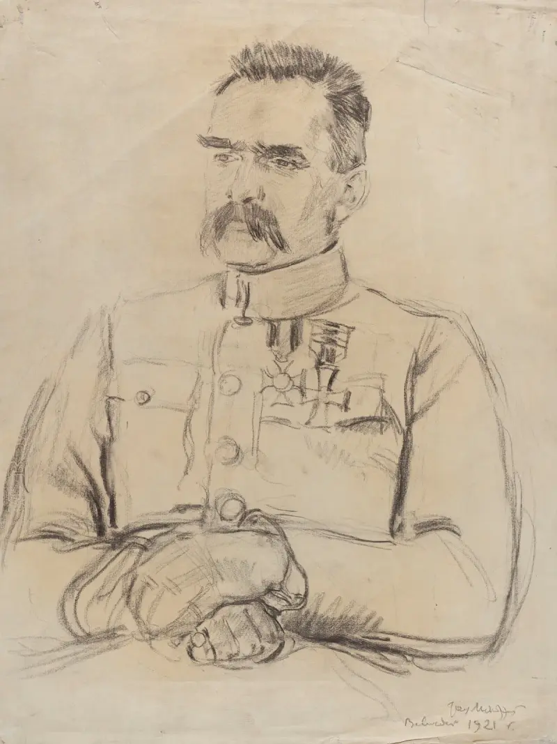 Porträtt av Józef Piłsudski av Józef Mehoffer