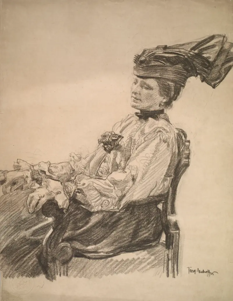 Portret żony artysty von Józef Mehoffer