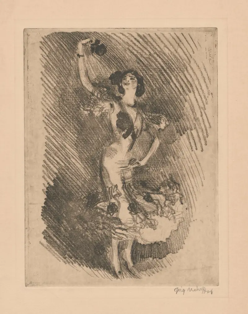 Eine Rose erhebend von Józef Mehoffer