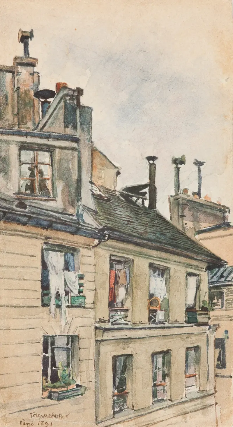 Blick aus dem Fenster des Ateliers von Józef Mehoffer und Stanisław Wyspiański in Paris von Józef Mehoffer