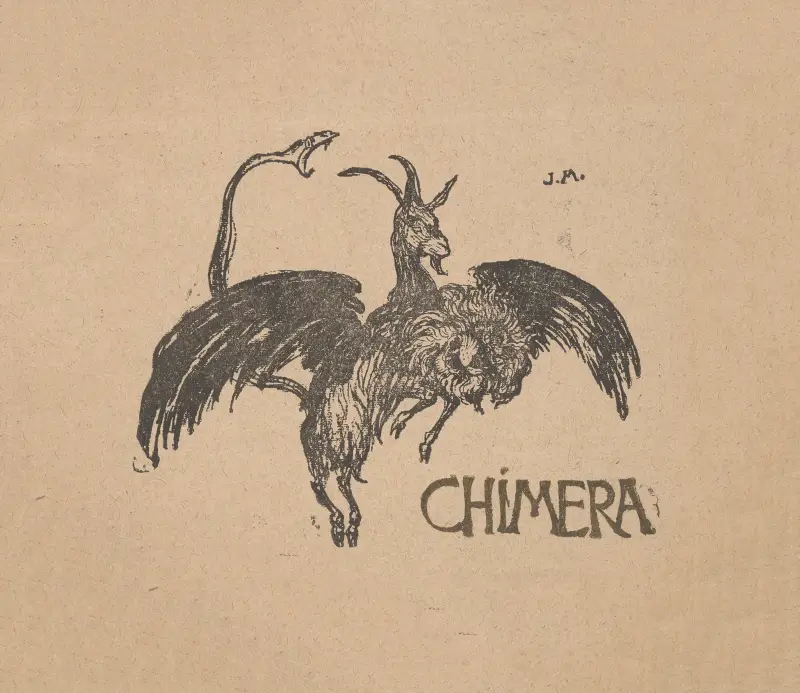 Omslag till tidskriften 'Chimera' av Józef Mehoffer