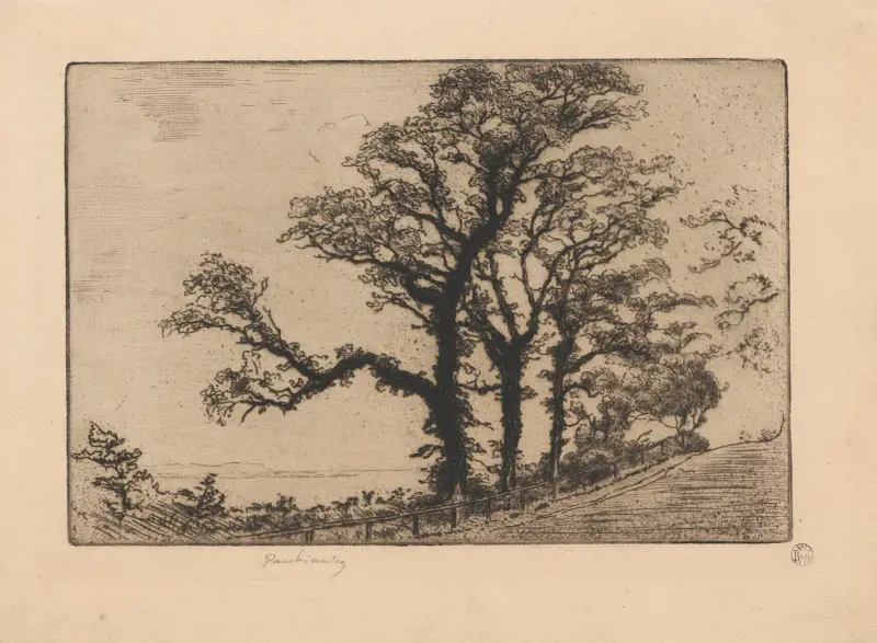 Honfleur – La Côte de Grace, State I av Józef Pankiewicz