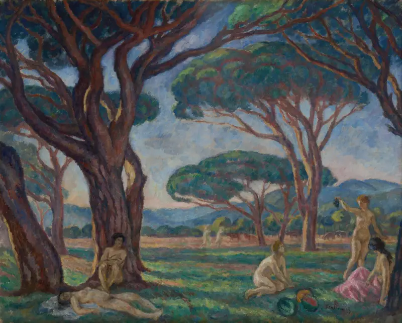 Landscape from Provence with Idyllic Scenes av Józef Pankiewicz