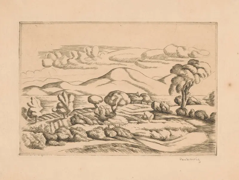 Landscape in Southern France, state VI av Józef Pankiewicz