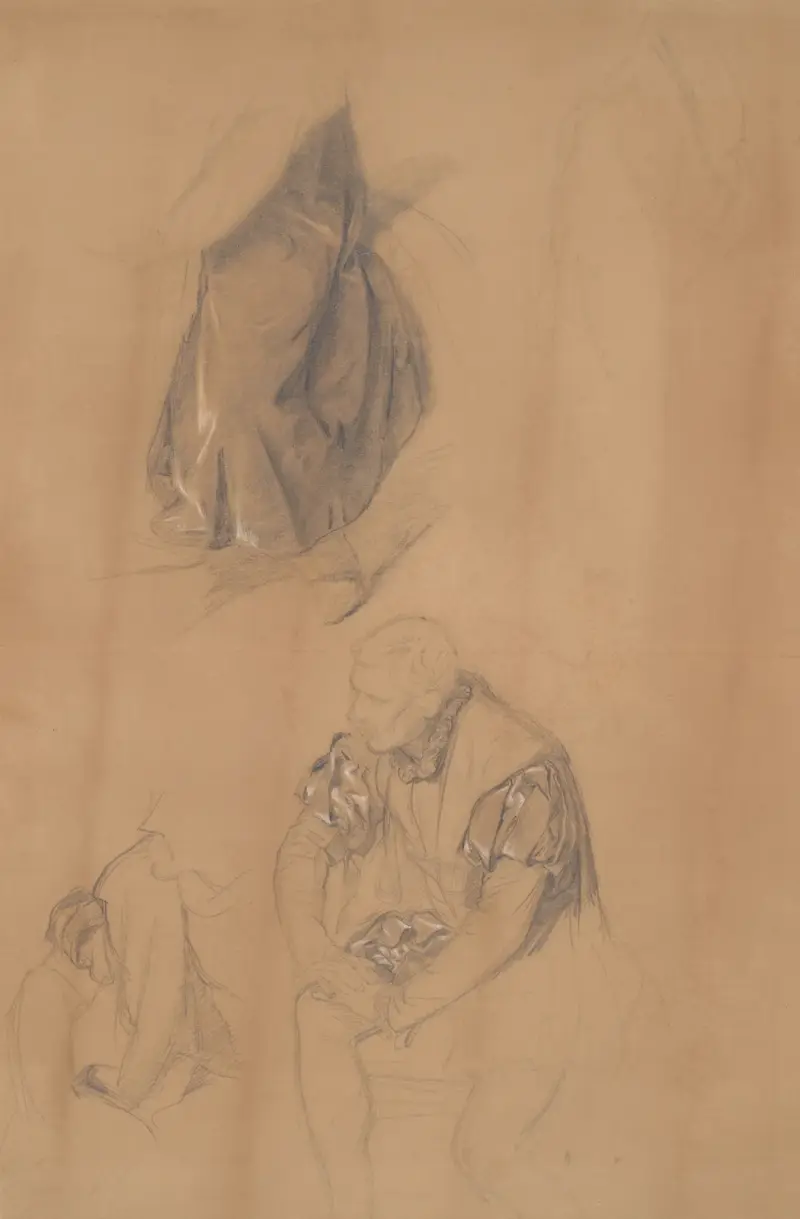 Kostümstudien für die Figur Sigismund II. August im Gemälde „Der Tod der Barbara Radziwiłł“ von Józef Simmler