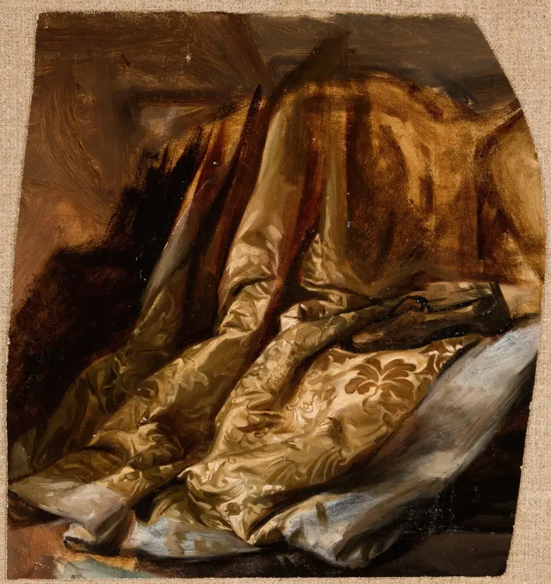 Fragment of the Cover of Quinn’s Bed. Study to the Painting ‘The Death of Barbara Radziwiłł’ av Józef Simmler