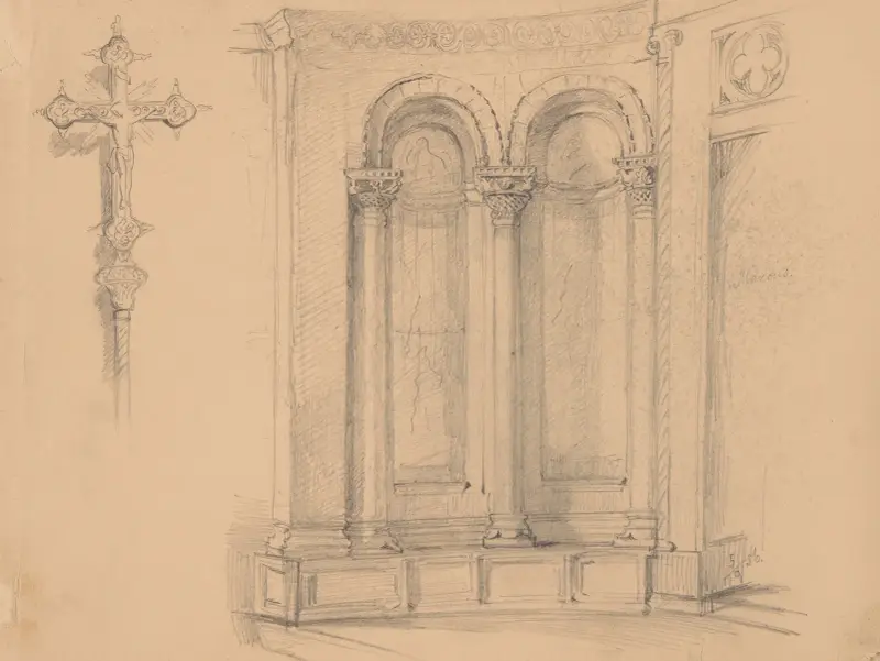 Fragment av interiören från Markuskyrkan i Venedig av Józef Simmler